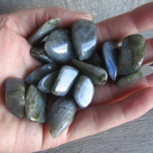 Shop Tumbled Labradorite Crystals & Pocket Stones! Labradorite Tumbled 0.75 inch + T1 | Natural genuine stones & crystals in various shapes & sizes. Buy raw cut, tumbled, or polished gemstones for making jewelry or crystal healing energy vibration raising reiki stones. #crystals #gemstones #crystalhealing #crystalsandgemstones #energyhealing #affiliate #ad