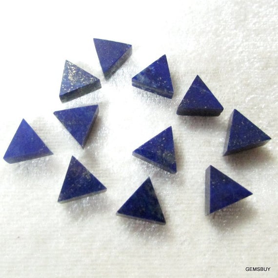 8x8mm Blue Lapis Triangular Flat Gemstone, 100% Natural Cabochon Aaa Quality Gemstone, Lapis Lazuli Cabochon Triangular Flat Loose Gemstone