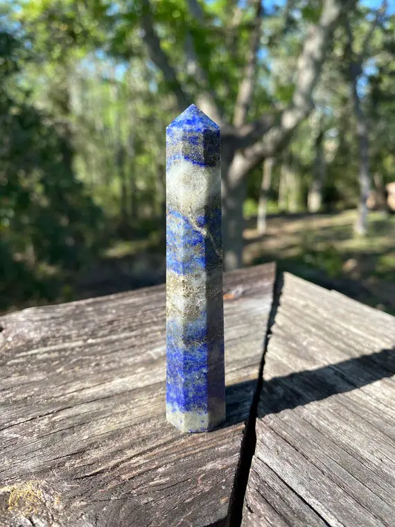 Lapis Lazuli Point 3.8" - Reiki Charged - Powerful Healing Energy - Third Eye Opener - Raise Your Vibration - Develop Psychic Abilities #1