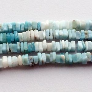 Shop Larimar Bead Shapes! 6mm Larimar Heishi Beads, Natural Larimar Flat Square Beads, Larimar For Necklace, Larimar Beads For Jewelry (8IN To 16IN Options) – AGA181 | Natural genuine other-shape Larimar beads for beading and jewelry making.  #jewelry #beads #beadedjewelry #diyjewelry #jewelrymaking #beadstore #beading #affiliate #ad