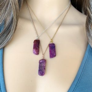 NATURAL LEPIDOLITE NECKLACE – Raw Lepidolite Necklace – Healing Crystal Necklace – Pendant Necklace – Gemstone Necklace – Lepidolite Jewelry | Natural genuine Gemstone pendants. Buy crystal jewelry, handmade handcrafted artisan jewelry for women.  Unique handmade gift ideas. #jewelry #beadedpendants #beadedjewelry #gift #shopping #handmadejewelry #fashion #style #product #pendants #affiliate #ad