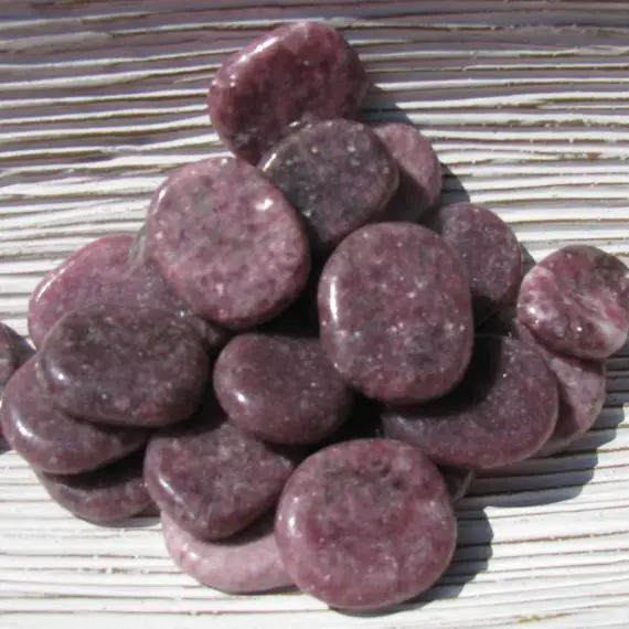 Lepidolite Coins - Pocket Stone - Purple - Lepidolite Crystal - Lepidolite Gemstone - Purple Lepidolite - Healing Stone - Transition Stone