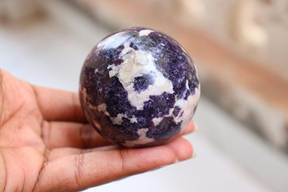 Natural Purple Lepidolite Sphere, Healing Crystal, Chakras, Crystal Grid, Crystal,  Lepidolite Crystal, Lepidolite Sphere, Crystal Sphere