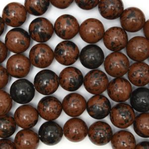 Shop Mahogany Obsidian Beads! Natural Brown Mahogany Obsidian Round Beads 15" Strand 4mm 6mm 8mm 10mm 12mm | Natural genuine round Mahogany Obsidian beads for beading and jewelry making.  #jewelry #beads #beadedjewelry #diyjewelry #jewelrymaking #beadstore #beading #affiliate #ad