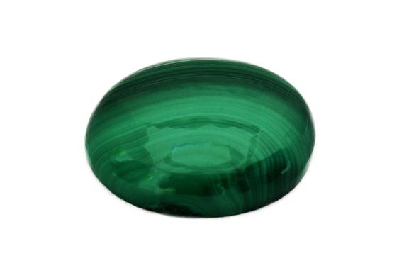 Malachite Cabochon Stone (25mm X 20mm X 7mm) - Oval Gemstone - Green Cab - Loose Gem