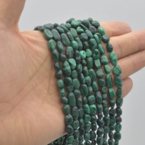 High Quality Grade A Natural Malachite Semi-precious Gemstone Pebble Tumbled stone Nugget Beads 5mm-8mm – 15" strand | Natural genuine chip Malachite beads for beading and jewelry making.  #jewelry #beads #beadedjewelry #diyjewelry #jewelrymaking #beadstore #beading #affiliate #ad