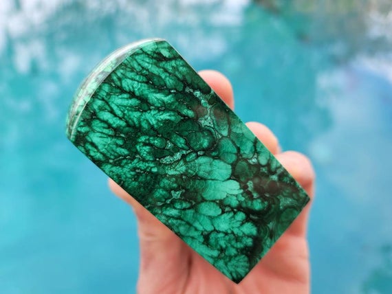 Collector's Malachite Tower - Incredible High Quality Piece - Polished And Safe For Handling - #9