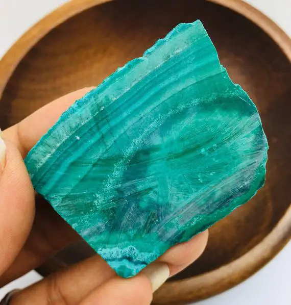 Malachite Crystal (35.3g) Rough Malachite Green Raw Malachite Slice Natural Mineral Gemstone Bullseye Malachite Raw Crystal African Congo