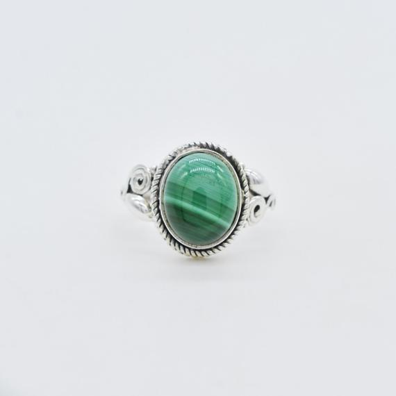 Stunning Sterling Silver Green Malachite Ring, Silver Ring, Gift For Her, Unique Gift Ring, Designer Ring, Gemstone Ring, Handmade Ring,