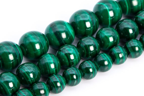 Deep Green Malachite Beads Genuine Natural Grade Aaa Gemstone Round Loose Beads 4mm 6mm 8mm 10mm 12mm Bulk Lot Options