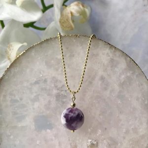 Shop Lepidolite Necklaces! Minimalist Lepidolite necklace , Gold filled necklace, Lepidolite necklace, Gemstone necklace, Chakra necklace, Hematite necklace, Gift idea | Natural genuine Lepidolite necklaces. Buy crystal jewelry, handmade handcrafted artisan jewelry for women.  Unique handmade gift ideas. #jewelry #beadednecklaces #beadedjewelry #gift #shopping #handmadejewelry #fashion #style #product #necklaces #affiliate #ad