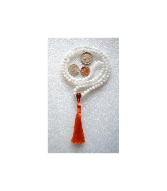 Moonstone Beads, Handmade Japa Mala, Beads Necklace, Moonstone Prayer Beads, 108 Beads, Buddhist Mala, Mantra Beads, Gemstone Mala Christmas