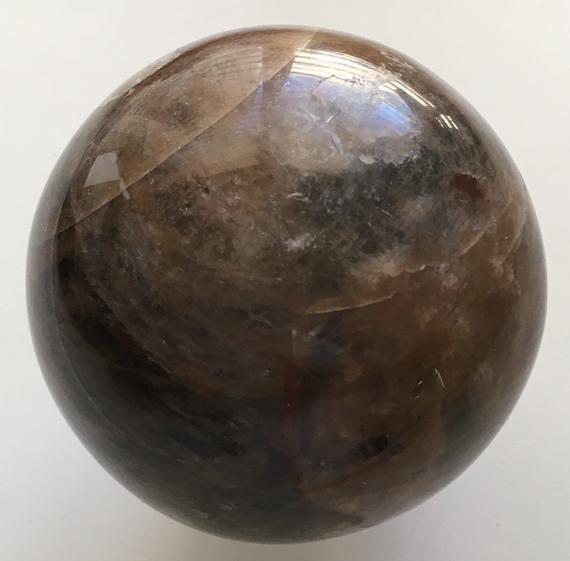 Black Moonstone Gemstone Sphere, 3", 75mm, Stone Of New Beginnings", Healing Stone, Healing Crystal, Spiritual Stone, Meditation