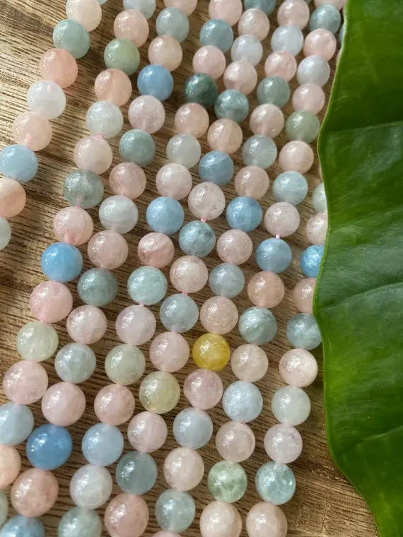 Morganite Bead Strand, Colorful Morganite, Gemstone Beads
