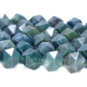 Shop Moss Agate Faceted Beads! 6MM Green Moss Agate Beads Star Cut Faceted Grade AAA Genuine Natural Gemstone Loose Beads 7.5" BULK LOT 1,3,5,10 and 50 (80005155 H-M16) | Natural genuine faceted Moss Agate beads for beading and jewelry making.  #jewelry #beads #beadedjewelry #diyjewelry #jewelrymaking #beadstore #beading #affiliate #ad