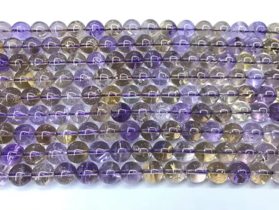 Natural Ametrine 6mm -12mm Round Genuine Grade Ab Quartz Beads 15 Inch Jewelry Supply Bracelet Necklace Material Support Wholesale