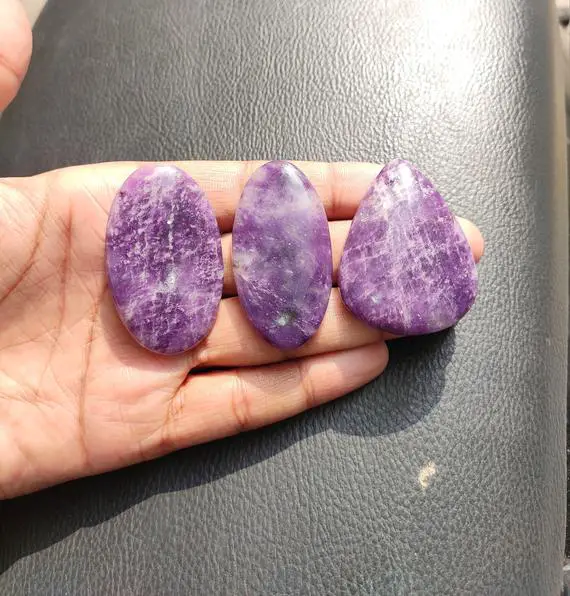 Lepidolite Crystal -natural Purple Lepidolite Smooth Cabochon -metaphysical Crystal -wholesale Beautiful Purple Lepidolite Crystal Cabochon