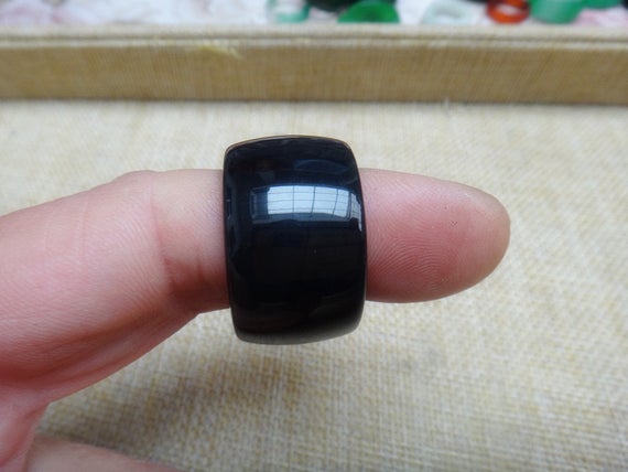 Natural Obsidian Ring Couple Ring (u.s. Ring Size: 9-10-13)
