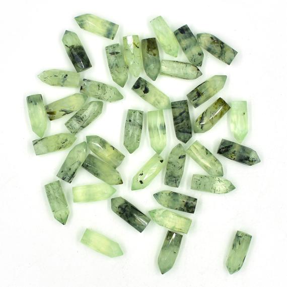 Natural Prehnite Pencil Points Loose Gemstone Small Healing Crystal Wands Mini Tower Crystal Points Energy Healing Points Pendant Jewelry
