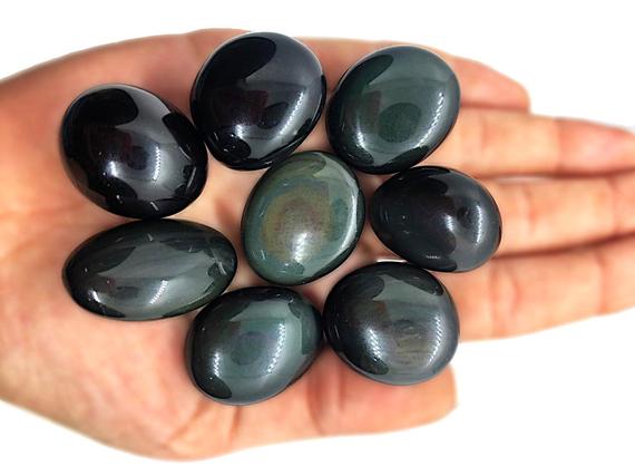 Natural Rainbow Eye Obsidian Gemstone Cabochon, Obsidian Jewelry - Obsidian Cabochon, Gemstones - Multi Jewelry Making Stone, Loose Gemstone