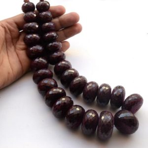 Shop Ruby Rondelle Beads! Natural Ruby Faceted Rondelle Beads, Huge 18mm to 30mm/20mm to 36mm Ruby Red Corundum Gemstone Beads, Sold As 10 Inch/20 Inch, GDS2055 | Natural genuine rondelle Ruby beads for beading and jewelry making.  #jewelry #beads #beadedjewelry #diyjewelry #jewelrymaking #beadstore #beading #affiliate #ad