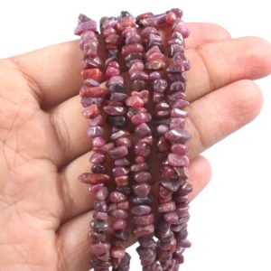 Shop Ruby Chip & Nugget Beads! Nice Quality 34" Long Natural Mozambique Ruby Chips Beads, Natural Ruby Uncut Beads, Ruby Polished Smooth Small Nuggets Beads (4-5mm approx) | Natural genuine chip Ruby beads for beading and jewelry making.  #jewelry #beads #beadedjewelry #diyjewelry #jewelrymaking #beadstore #beading #affiliate #ad