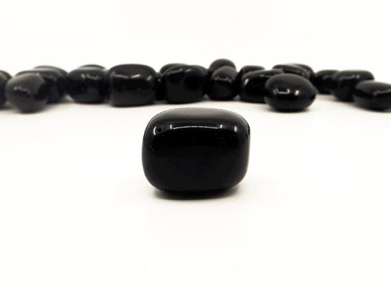 2pc Black Obsidian Tumbled Crystal, Scrying Stone, Magick, Stone Of Truth, Highly Magical Crystal