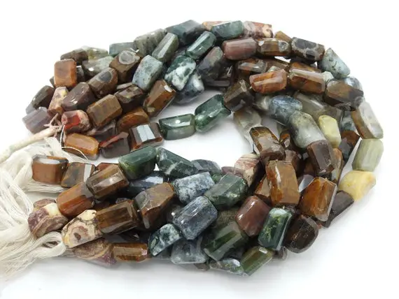 Ocean Jasper Faceted Tumble Nugget/13inch 17x11to11x11mm Approx/wholesaler/supplies/new Arrival/pme-tu5