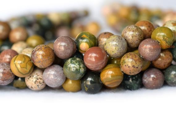 15.5" 6mm/8mm/10mm Natural Ocean Jasper Round Beads, Natural Yellow Green Gemstone, Semi-precious Stone, Gemstone Wholesaler