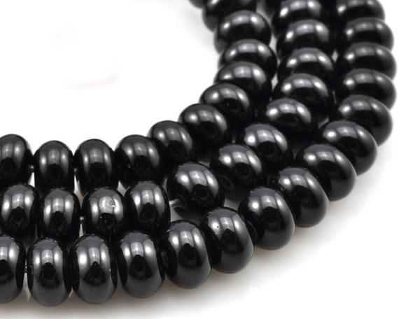4x6mm Onyx Stone Beads, Natural Gemstone Beads, Rondelle Spacer Beads 15''
