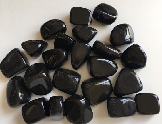 Black Onyx Stone Large Tumbled Stone, Healing Stone, Healing Crystal, Chakra Stone, Spiritual Stone