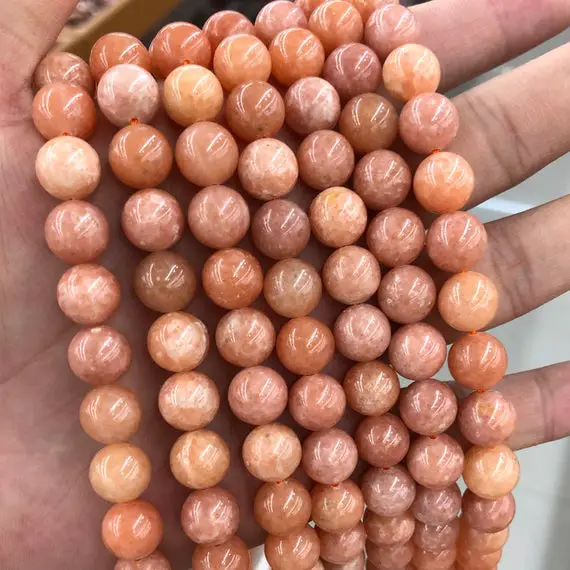Orange Calcite Beads, Natural Gemstone Beads, Round Stone Beads 6mm 8mm 10mm 12mm 15''