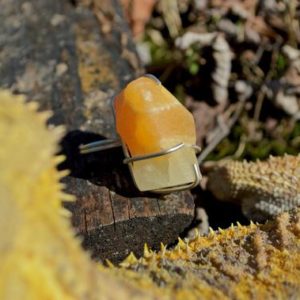 Shop Orange Calcite Rings! Orange Calcite Ring | Natural genuine Orange Calcite rings, simple unique handcrafted gemstone rings. #rings #jewelry #shopping #gift #handmade #fashion #style #affiliate #ad