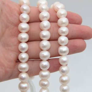 Shop Pearl Necklaces! 10~11mm AAA Round Potato Pearls Beads,Big Pearl Beads,Freshwater Pearl Necklaces Beads,Genuine White Pearl Beads,Freshwater Pearl Wholesale. | Natural genuine Pearl necklaces. Buy crystal jewelry, handmade handcrafted artisan jewelry for women.  Unique handmade gift ideas. #jewelry #beadednecklaces #beadedjewelry #gift #shopping #handmadejewelry #fashion #style #product #necklaces #affiliate #ad