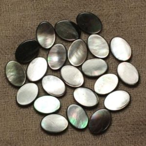 Shop Pearl Bead Shapes! Fil 39cm 26pc env – Perles Nacre noire naturelle Ovales 14x10mm | Natural genuine other-shape Pearl beads for beading and jewelry making.  #jewelry #beads #beadedjewelry #diyjewelry #jewelrymaking #beadstore #beading #affiliate #ad