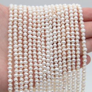 Shop Pearl Beads! 4~5mm Round Potato Pearls Beads,Small Pearl,Natural Freshwater Pearl Beads,Genuine White Pearl Beads,Seed Fresh Water Pearl Wholesale Beads. | Natural genuine beads Pearl beads for beading and jewelry making.  #jewelry #beads #beadedjewelry #diyjewelry #jewelrymaking #beadstore #beading #affiliate #ad