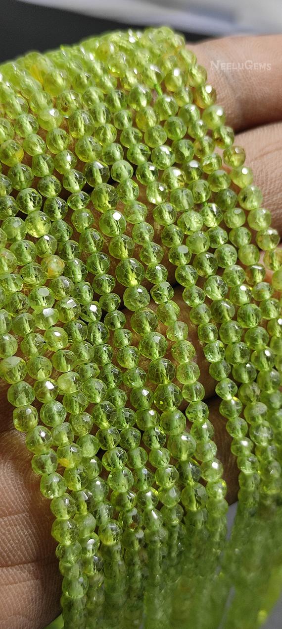 Natural Green Peridot Faceted Round Shape Gemstone Beads,peridot Round Ball Beads Strand,peridot Beads For Jewelry Making Designs