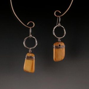 Shop Petrified Wood Earrings! Petrified Wood Sterling Silver Earrings | Natural genuine Petrified Wood earrings. Buy crystal jewelry, handmade handcrafted artisan jewelry for women.  Unique handmade gift ideas. #jewelry #beadedearrings #beadedjewelry #gift #shopping #handmadejewelry #fashion #style #product #earrings #affiliate #ad