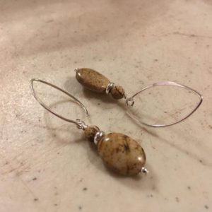 Shop Picture Jasper Earrings! Brown Earrings – Picture Jasper Gemstone Jewelry – Sterling Silver Jewellery – Beaded – Fashion | Natural genuine Picture Jasper earrings. Buy crystal jewelry, handmade handcrafted artisan jewelry for women.  Unique handmade gift ideas. #jewelry #beadedearrings #beadedjewelry #gift #shopping #handmadejewelry #fashion #style #product #earrings #affiliate #ad