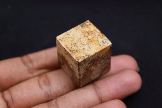 Beautiful Picture Jasper Cube Stone, Picture Jasper Natural Cube Stone, Healing Crystal, Meditation, Power Stone, Healing Stone, Cube.
