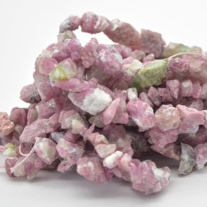 Shop Pink Tourmaline Chip & Nugget Beads! Raw Natural Pink Tourmaline Semi-precious Gemstone Small Chunky Nugget Beads – approx 5mm – 10mm  x 3mm – 6mm – approx 15.5" strand | Natural genuine chip Pink Tourmaline beads for beading and jewelry making.  #jewelry #beads #beadedjewelry #diyjewelry #jewelrymaking #beadstore #beading #affiliate #ad