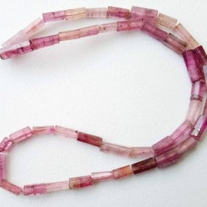 Shop Pink Tourmaline Faceted Beads! 6-9mm Rare Pink Tourmaline Faceted Pipe Beads, Natural Pink Tourmaline Fancy Sticks, Pink Tourmaline Designer For Jewelry (6.5IN To 13IN) | Natural genuine faceted Pink Tourmaline beads for beading and jewelry making.  #jewelry #beads #beadedjewelry #diyjewelry #jewelrymaking #beadstore #beading #affiliate #ad