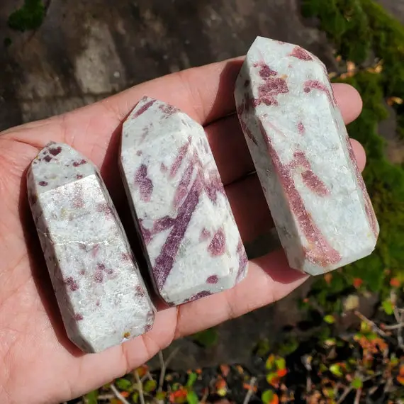 Pink Tourmaline Crystal Polished Points, Tourmaline Crystal Stone Towers, Love, Compassion, Emotional Healing And Self Love Stone