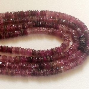Shop Pink Tourmaline Rondelle Beads! 5-5.5mm Pink Tourmaline Tyres, Natural Pink Tourmaline Spacer Beads, Pink Tourmaline For Jewelry (6.5IN To 13IN Options) – ADG110 | Natural genuine rondelle Pink Tourmaline beads for beading and jewelry making.  #jewelry #beads #beadedjewelry #diyjewelry #jewelrymaking #beadstore #beading #affiliate #ad