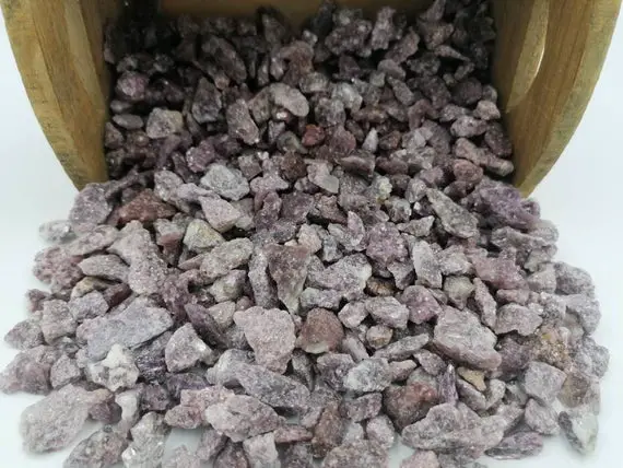 Pink Turmaline Lepidolite Crystal Chips, Tumbled Healing Gemstone, New Age Rough Semi-precious Rocks