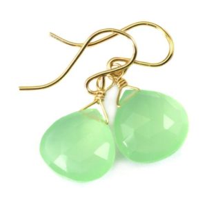Shop Prehnite Earrings! Prehnite Earrings Teardrop AAA Drop Dangle Sterling Silver or 14k Solid Gold or Filled Natural Faceted Heart Drops Simple Soft Green Light | Natural genuine Prehnite earrings. Buy crystal jewelry, handmade handcrafted artisan jewelry for women.  Unique handmade gift ideas. #jewelry #beadedearrings #beadedjewelry #gift #shopping #handmadejewelry #fashion #style #product #earrings #affiliate #ad