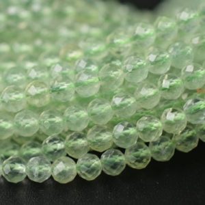 Shop Prehnite Faceted Beads! 15.5" 4mm AAA natural Prehnite round faceted beads, sharp cutting, semi-precious stone, shinning cutting beads YGLO | Natural genuine faceted Prehnite beads for beading and jewelry making.  #jewelry #beads #beadedjewelry #diyjewelry #jewelrymaking #beadstore #beading #affiliate #ad