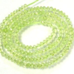 Shop Prehnite Rondelle Beads! Prehnite Faceted rondelle beads,3-4mm beads strand,12 inch long Prehnite beads strand,jewellery making beads,micro faceted beads,AAA Quality | Natural genuine rondelle Prehnite beads for beading and jewelry making.  #jewelry #beads #beadedjewelry #diyjewelry #jewelrymaking #beadstore #beading #affiliate #ad