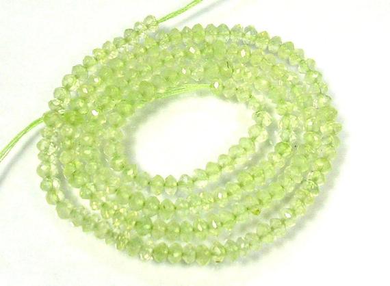 Prehnite Faceted Rondelle Beads,3-4mm Beads Strand,12 Inch Long Prehnite Beads Strand,jewellery Making Beads,micro Faceted Beads,aaa Quality