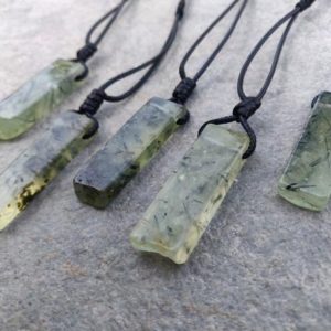Shop Prehnite Jewelry! Crystal Bar Prehnite Necklace, Gemstone Pendant, Green Quartz Crystal Point Necklace, Natural Jewelry, Birthday Gift for Men or Women | Natural genuine Prehnite jewelry. Buy handcrafted artisan men's jewelry, gifts for men.  Unique handmade mens fashion accessories. #jewelry #beadedjewelry #beadedjewelry #shopping #gift #handmadejewelry #jewelry #affiliate #ad